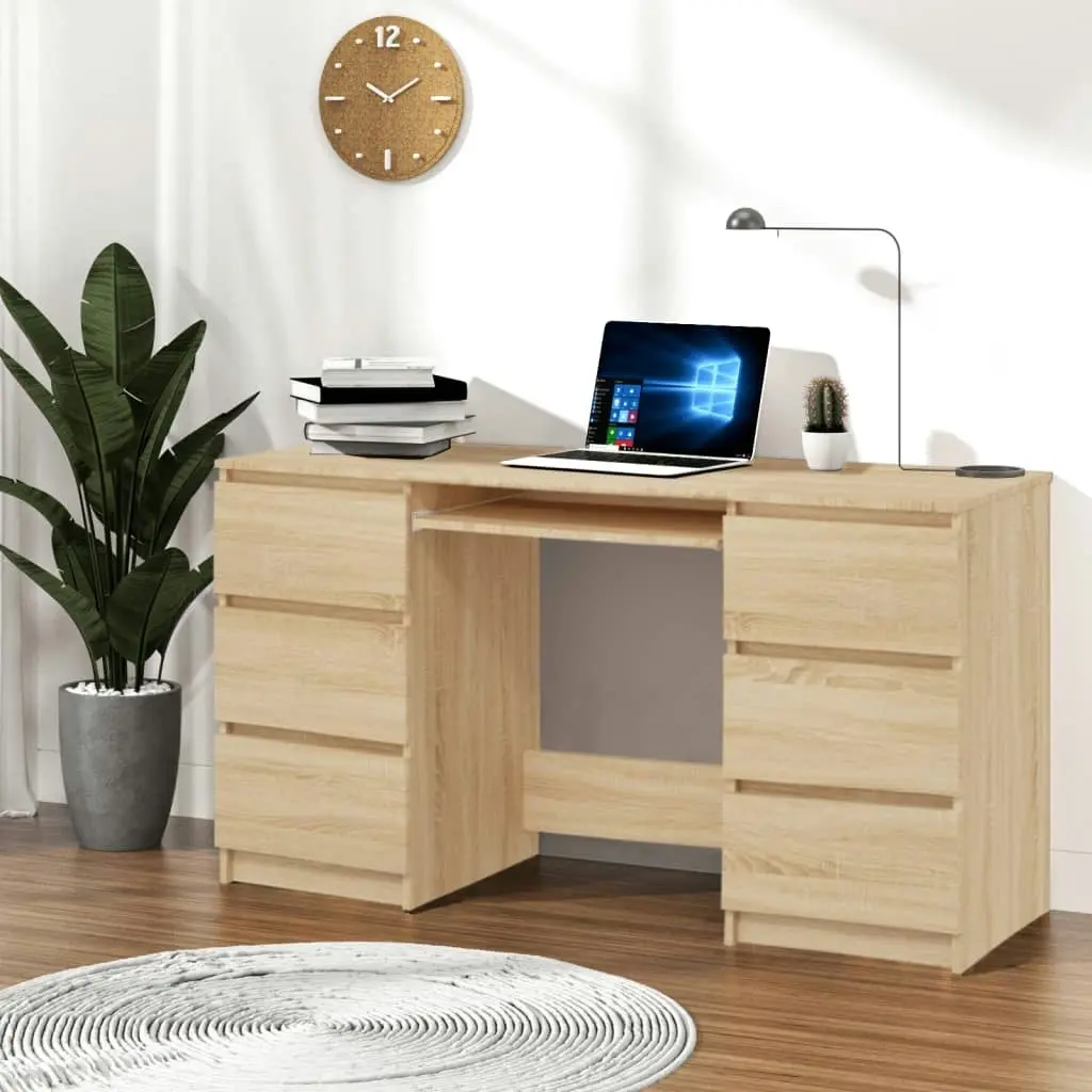 Writing Desk Sonoma Oak 140x50x77 cm Engineered Wood 800813