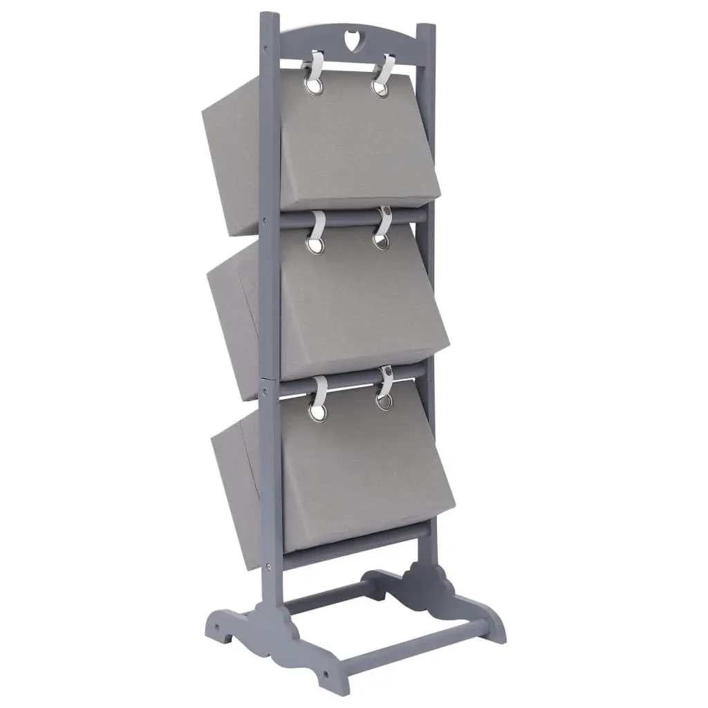 3-Layer Basket Rack Dark Grey 35x35x102 cm Wood 284262