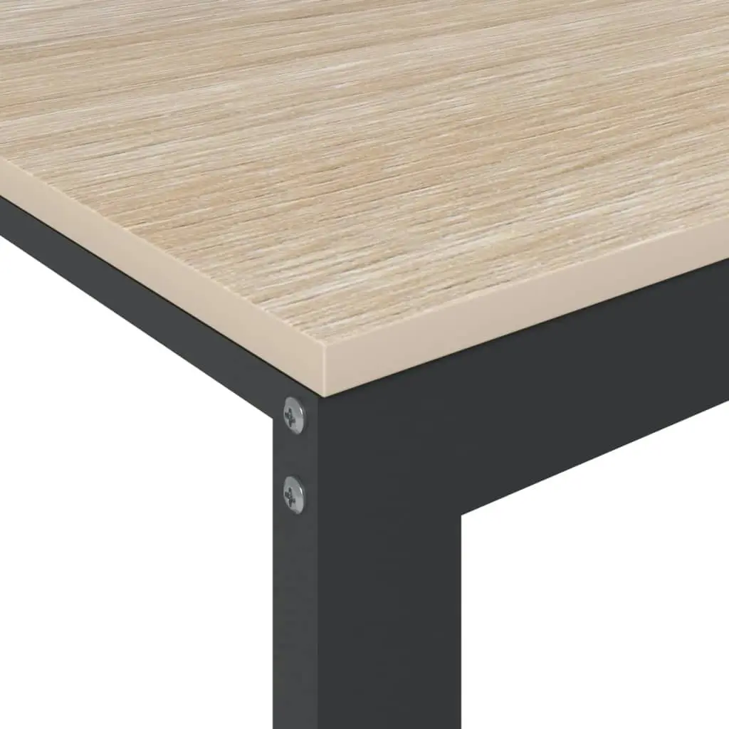 Computer Desk Black and Oak 110x60x73 cm Engineered Wood 30199