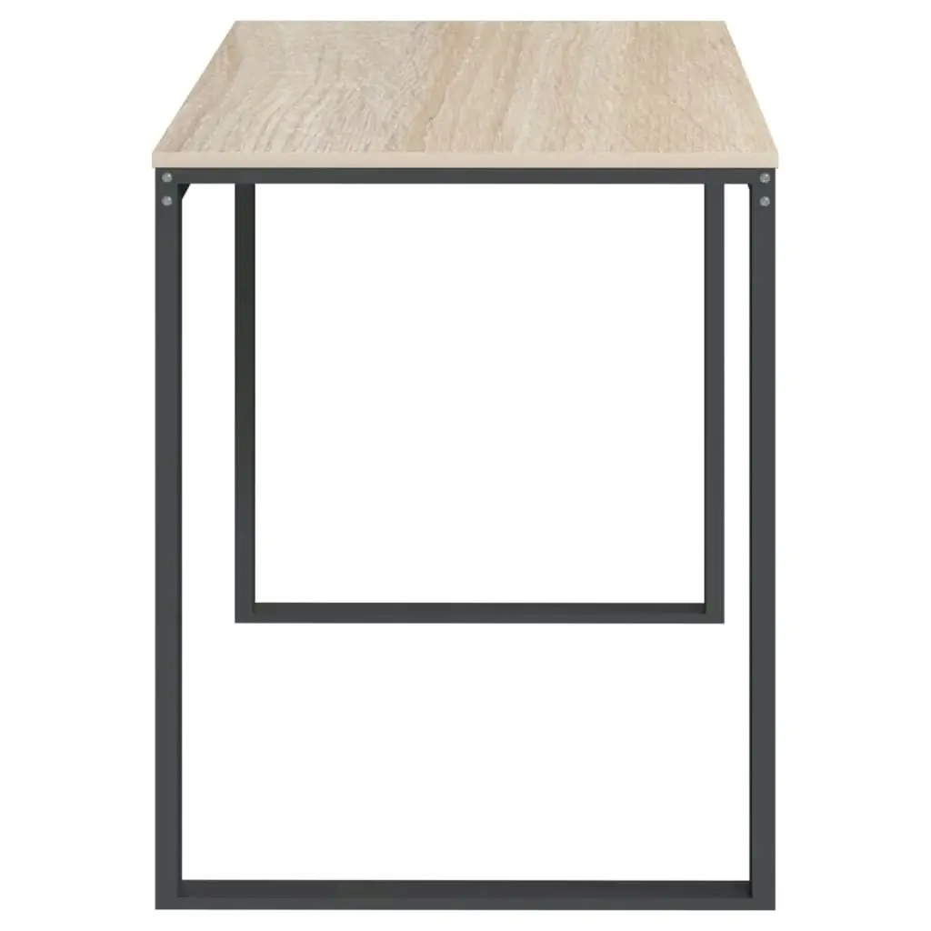 Computer Desk Black and Oak 110x60x73 cm Engineered Wood 30199