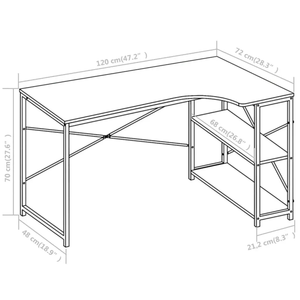 Computer Desk Black 120x72x70 cm 20261