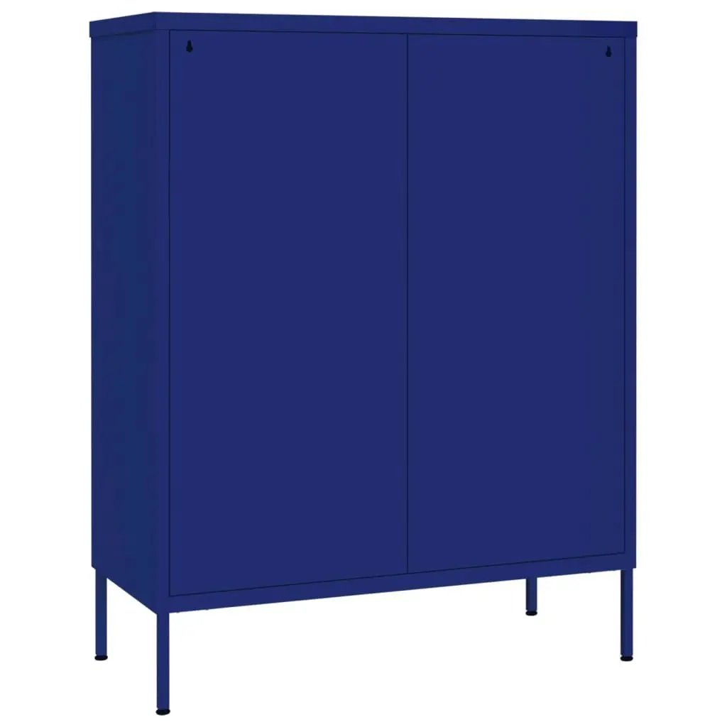 Drawer Cabinet Navy Blue 80x35x101.5 cm Steel 336145