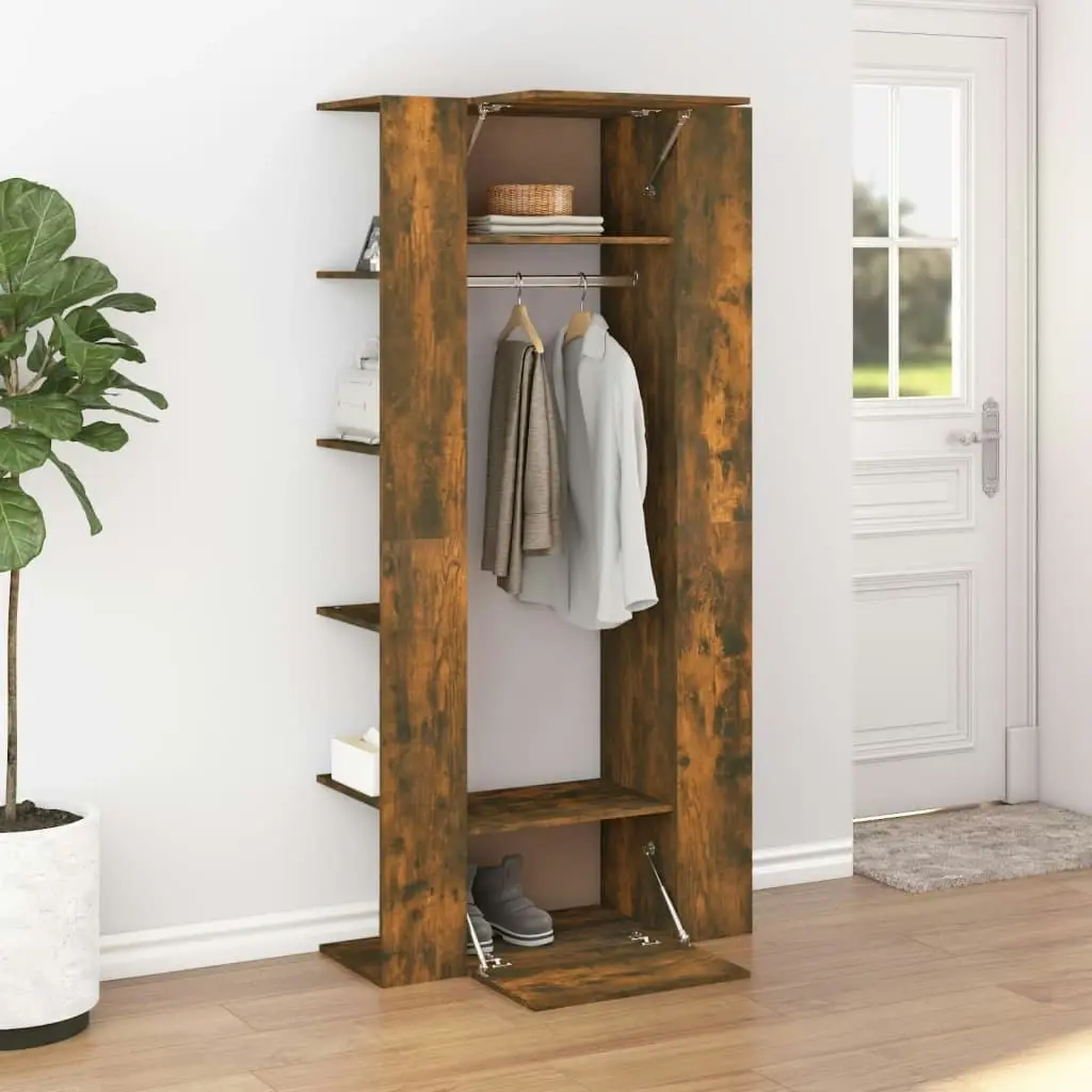 Hallway Cabinet Smoked Oak 97.5x37x99 cm Engineered Wood 820514