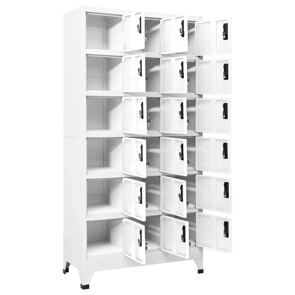 Locker Cabinet White 90x40x180 cm Steel 339828