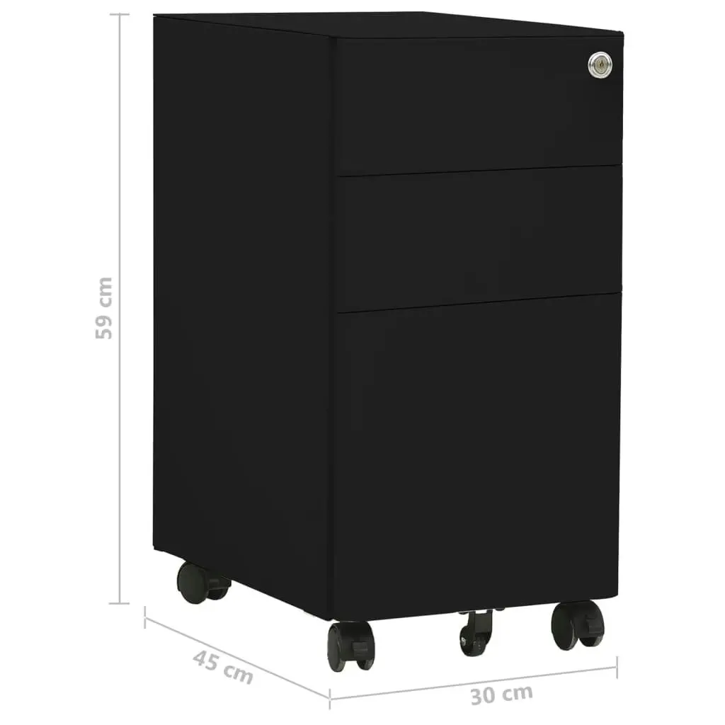 Mobile File Cabinet Black 30x45x59 cm Steel 335984