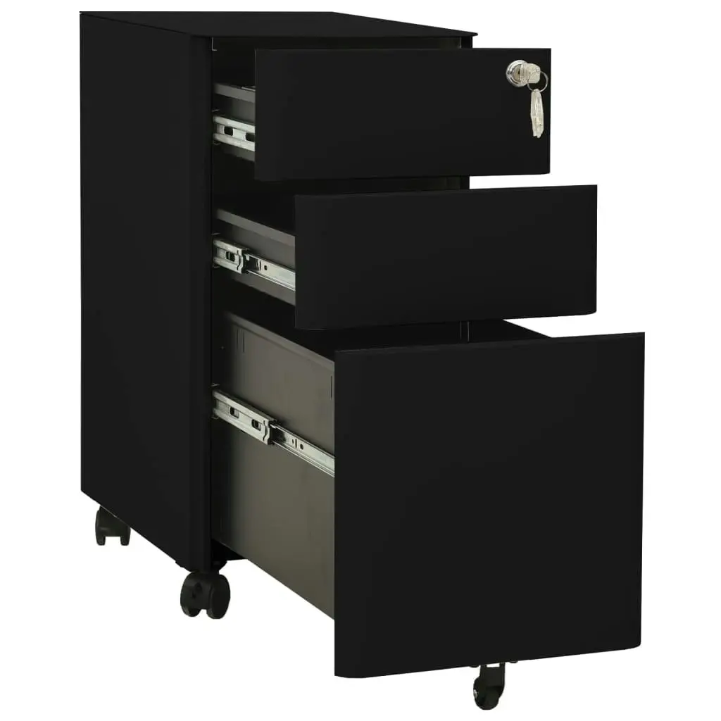 Mobile File Cabinet Black 30x45x59 cm Steel 335984