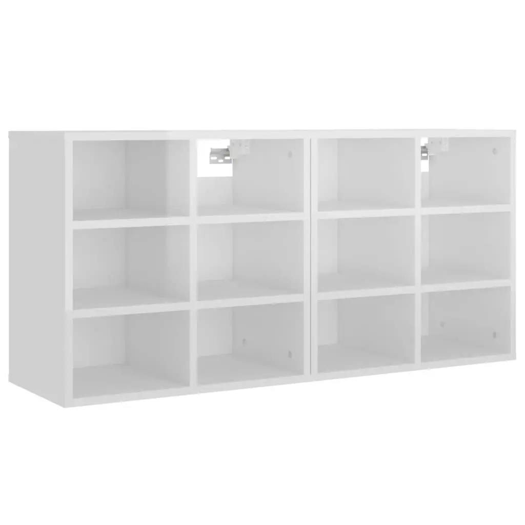 Shoe Cabinets 2 pcs High Gloss White 52.5x30x50 cm 808697