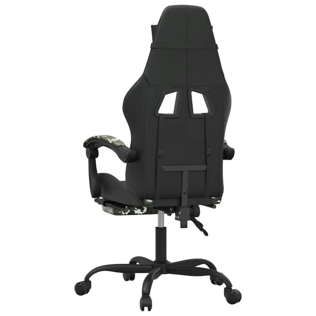 Swivel Gaming Chair with Footrest Black&Camouflage Faux Leather 349614