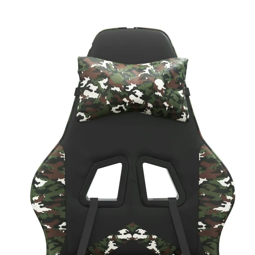 Swivel Gaming Chair with Footrest Black&Camouflage Faux Leather 349614