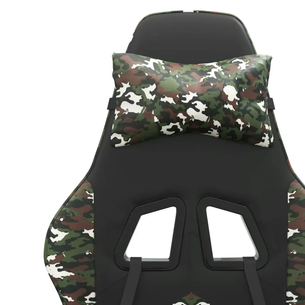 Swivel Gaming Chair with Footrest Black&Camouflage Faux Leather 349614