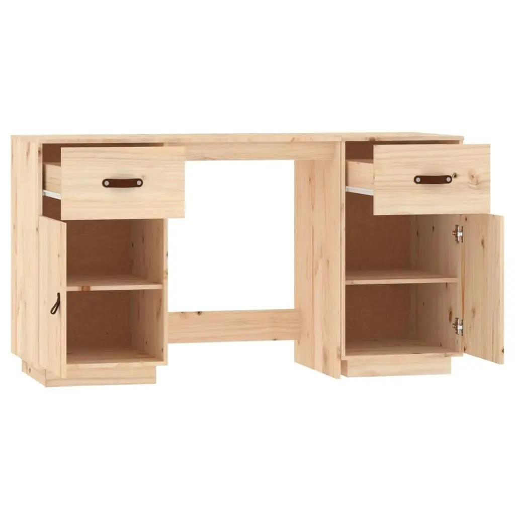 Desk with Cabinets 135x50x75 cm Solid Wood Pine 3107844