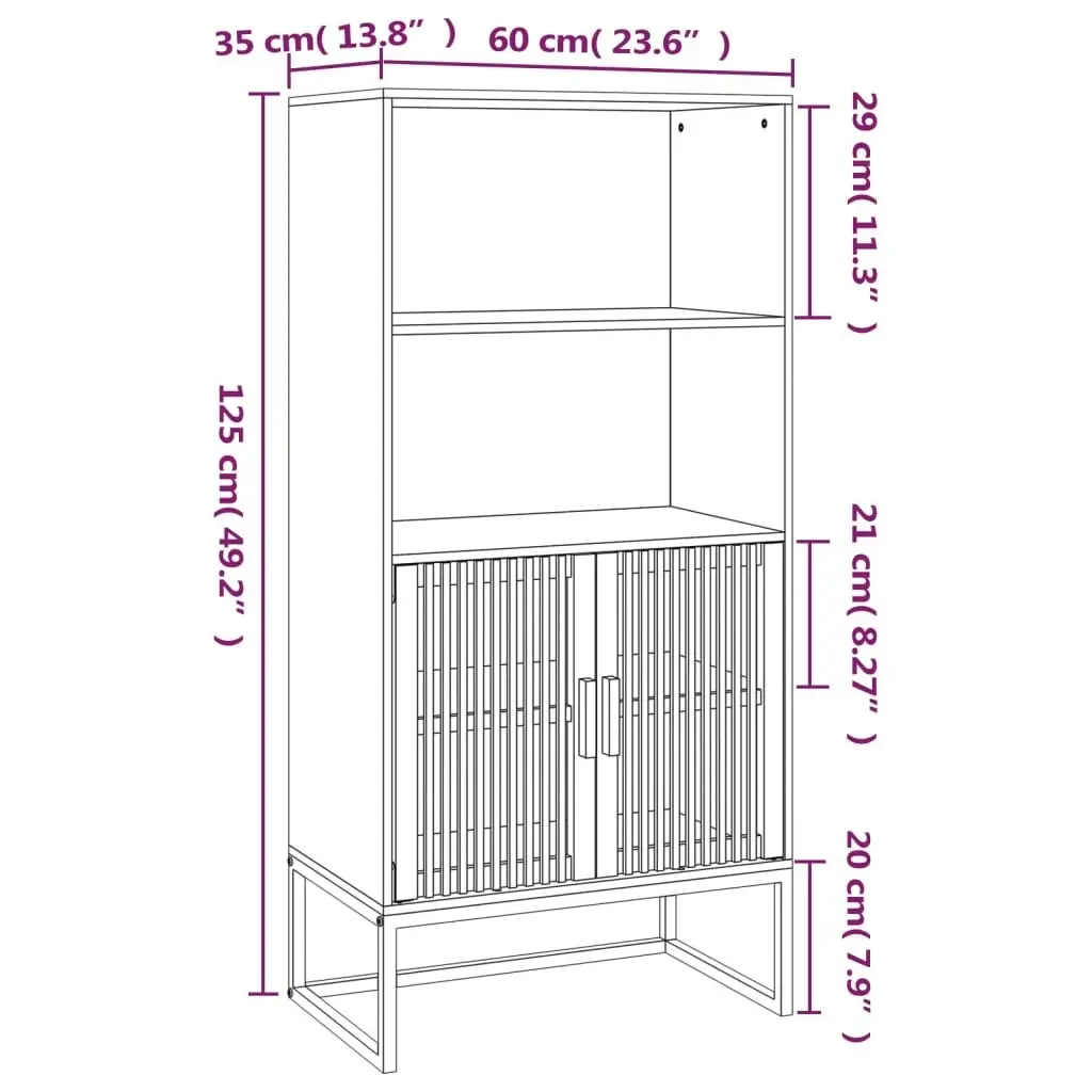 Highboard 60x35x125 cm Engineered Wood 352135