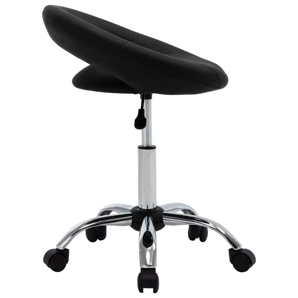 Rolling Work Chair Black Faux Leather 323664