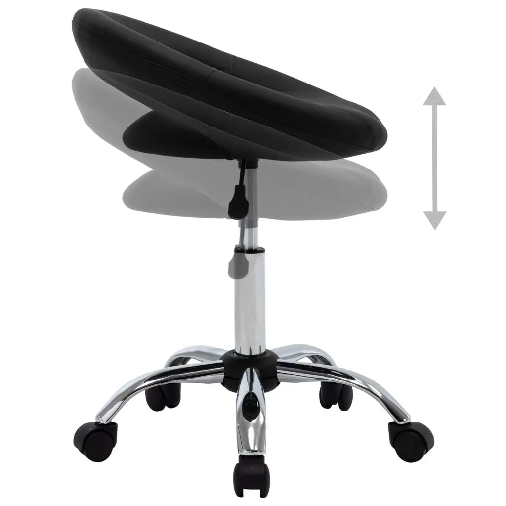 Rolling Work Chair Black Faux Leather 323664