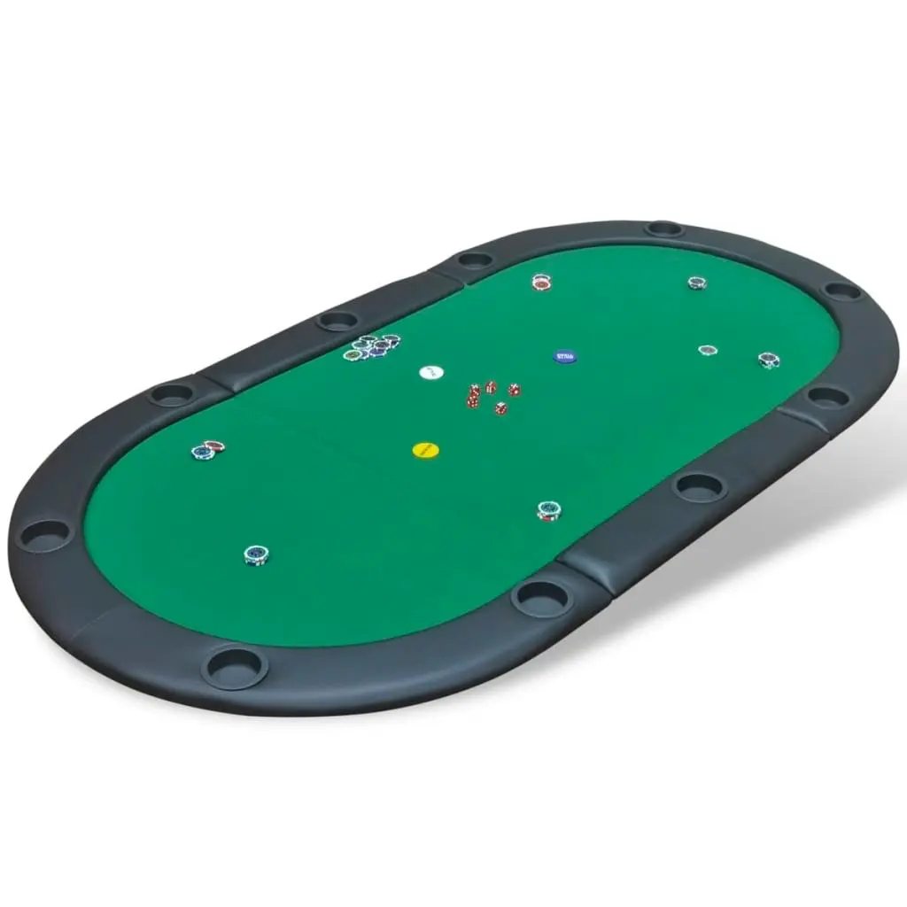 10-Player Foldable Poker Tabletop Green 80135