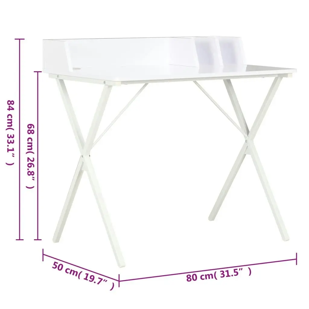 Desk White 80x50x84 cm 20275