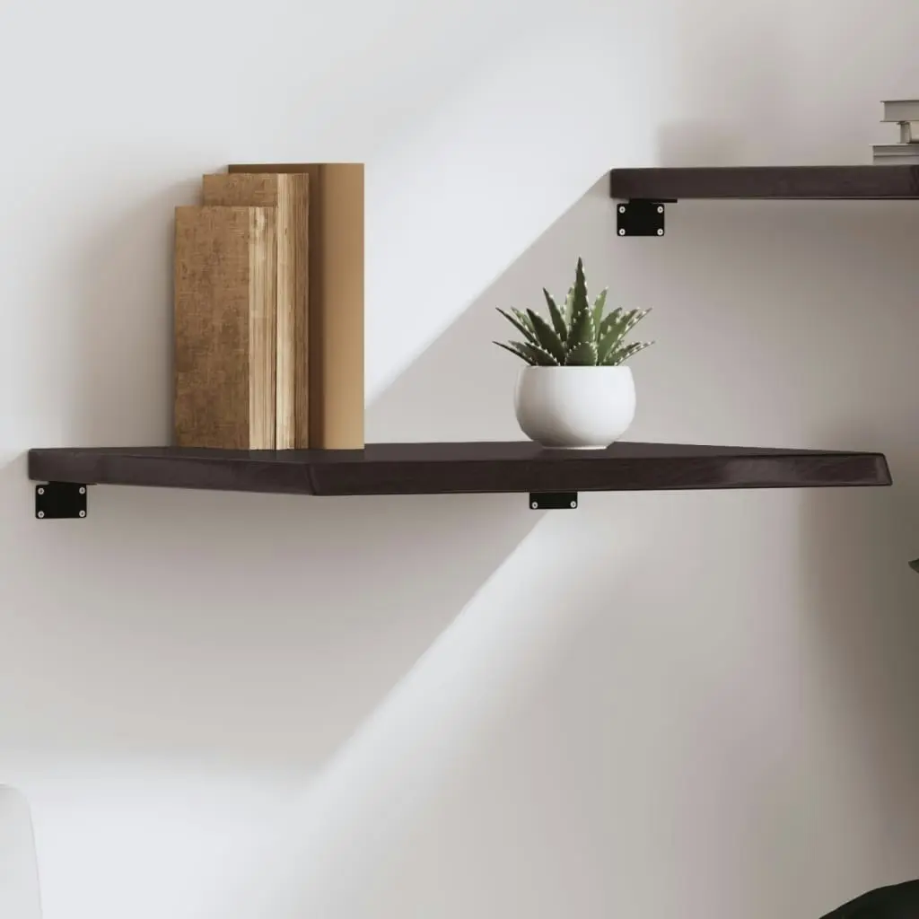 Wall Shelf Dark Brown 60x50x(2-4) cm Treated Solid Wood Oak 363771