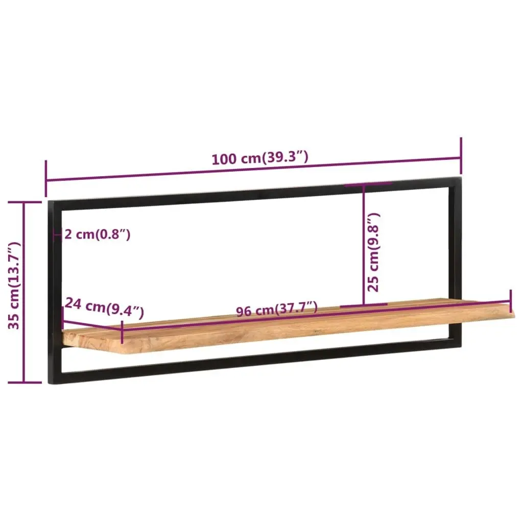 Wall Shelves 2 pcs 100x24x35 cm Solid Wood Acacia and Steel 338457