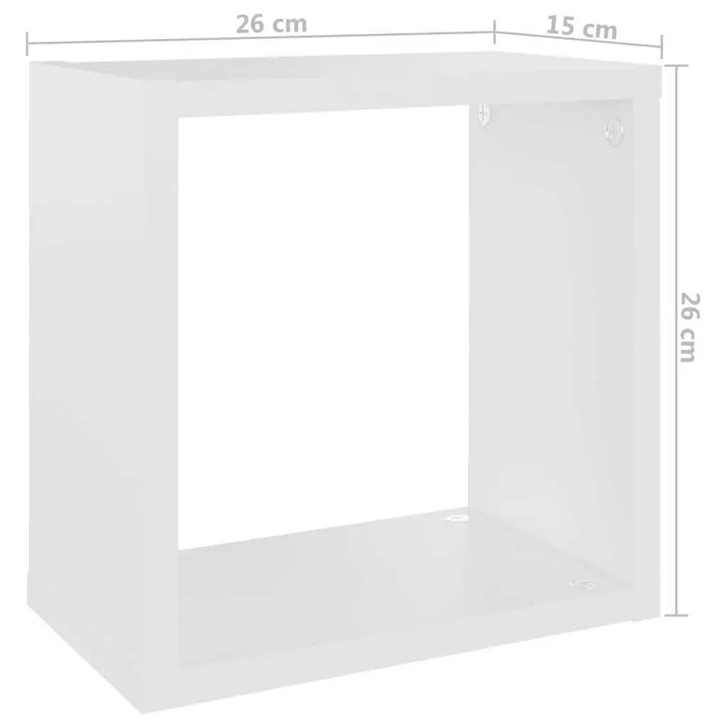 Wall Cube Shelves 6 pcs White and Sonoma Oak 26x15x26 cm 807042