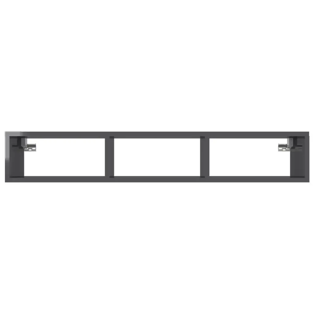 Wall Shelf High Gloss Grey 102x30x17 cm Engineered Wood 806255