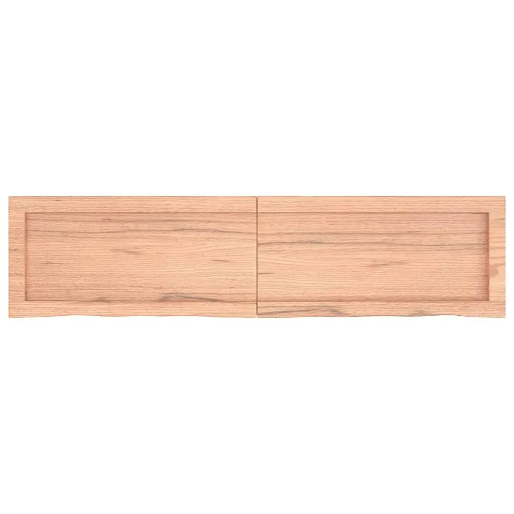 Wall Shelf Light Brown 120x30x(2-4) cm Treated Solid Wood Oak 363692