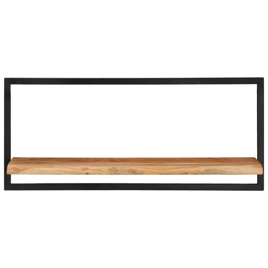 Wall Shelves 2 pcs 80x25x35 cm Solid Wood Acacia and Steel 338458