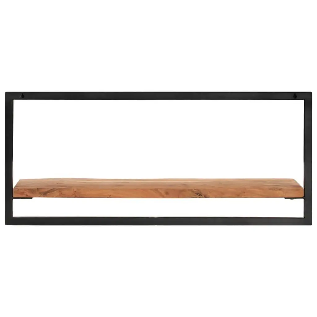 Wall Shelves 2 pcs 80x25x35 cm Solid Wood Acacia and Steel 338458