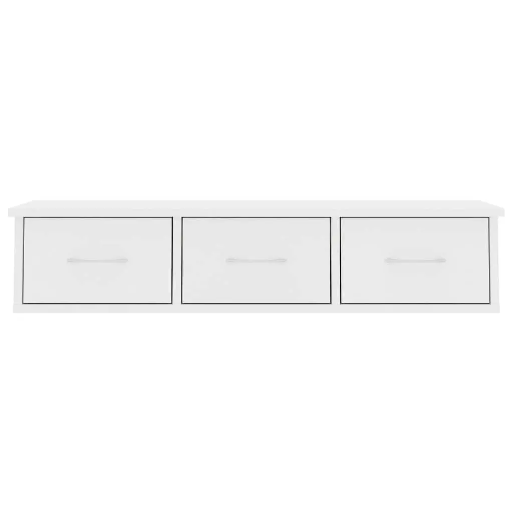 Wall-mounted Drawer Shelf White 88x26x18.5 cm Engineered Wood 800594