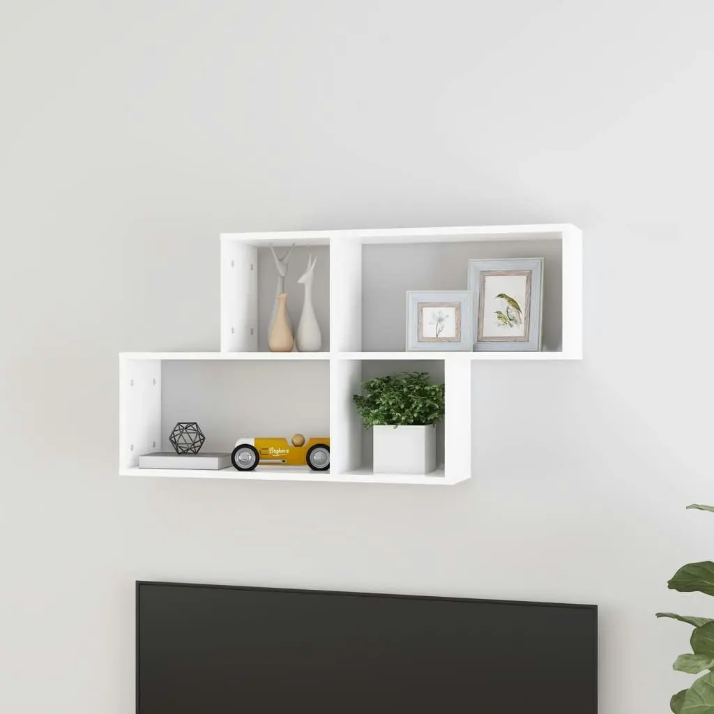 Wall Shelf White 100x18x53 cm Engineered Wood 807160