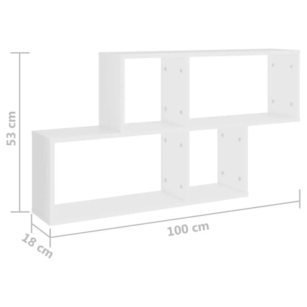 Wall Shelf White 100x18x53 cm Engineered Wood 807160