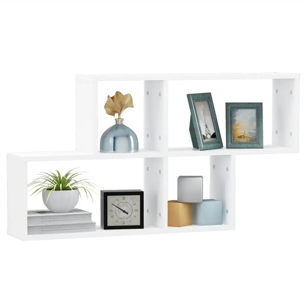 Wall Shelf White 100x18x53 cm Engineered Wood 807160