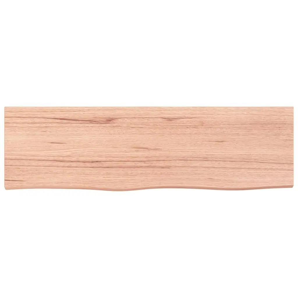 Wall Shelf Light Brown 100x30x(2-4) cm Treated Solid Wood Oak 363681