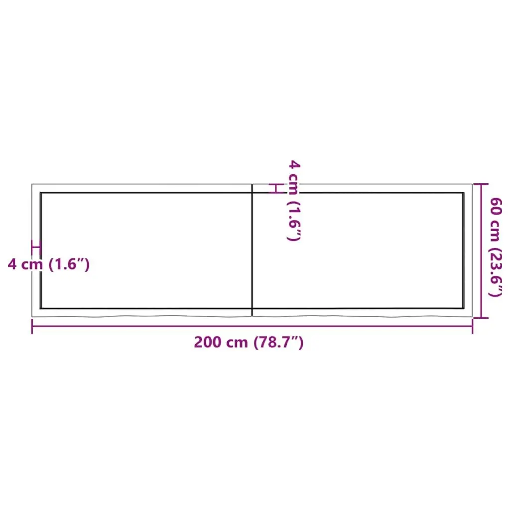 Wall Shelf Light Brown 200x60x(2-4) cm Treated Solid Wood Oak 363730