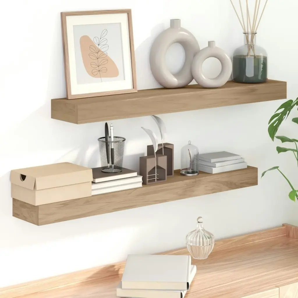 Wall Shelves 2 pcs 90x15x4 cm Solid Wood Teak 340756