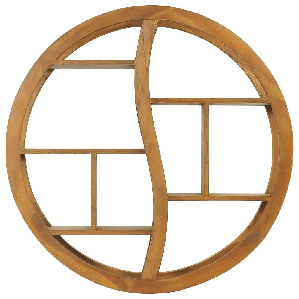 Yin Yang Wall Shelf 80x17.5x80 cm Solid Wood Teak 320771