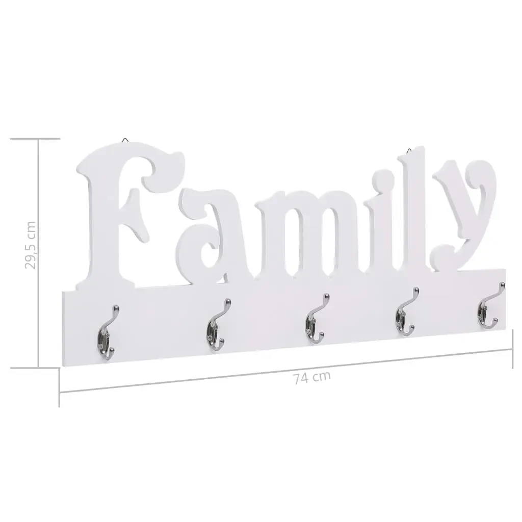 Wall Mounted Coat Rack FAMILY 74x29.5 cm 284245