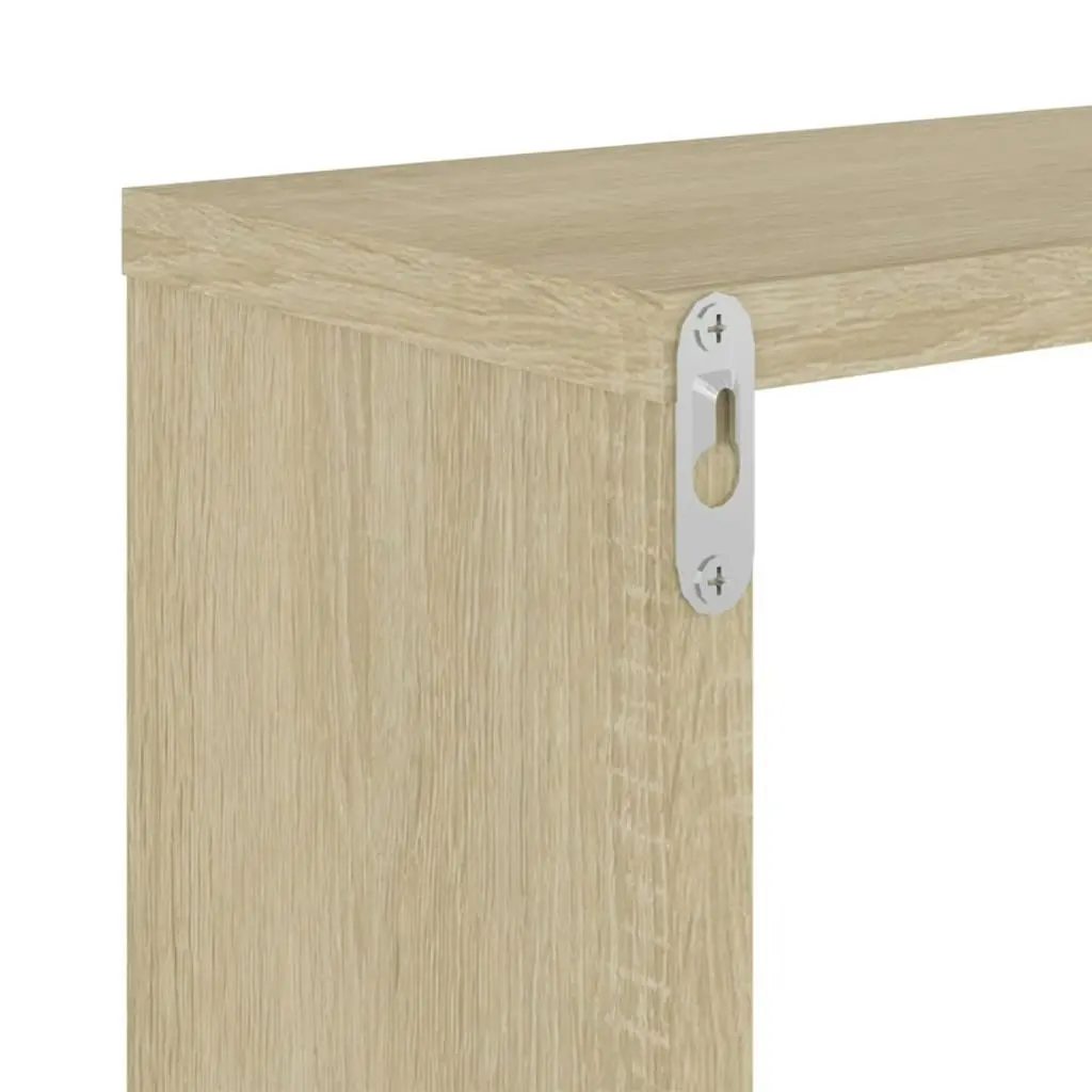 Wall Cube Shelves 4 pcs White and Sonoma Oak 26x15x26 cm 807041