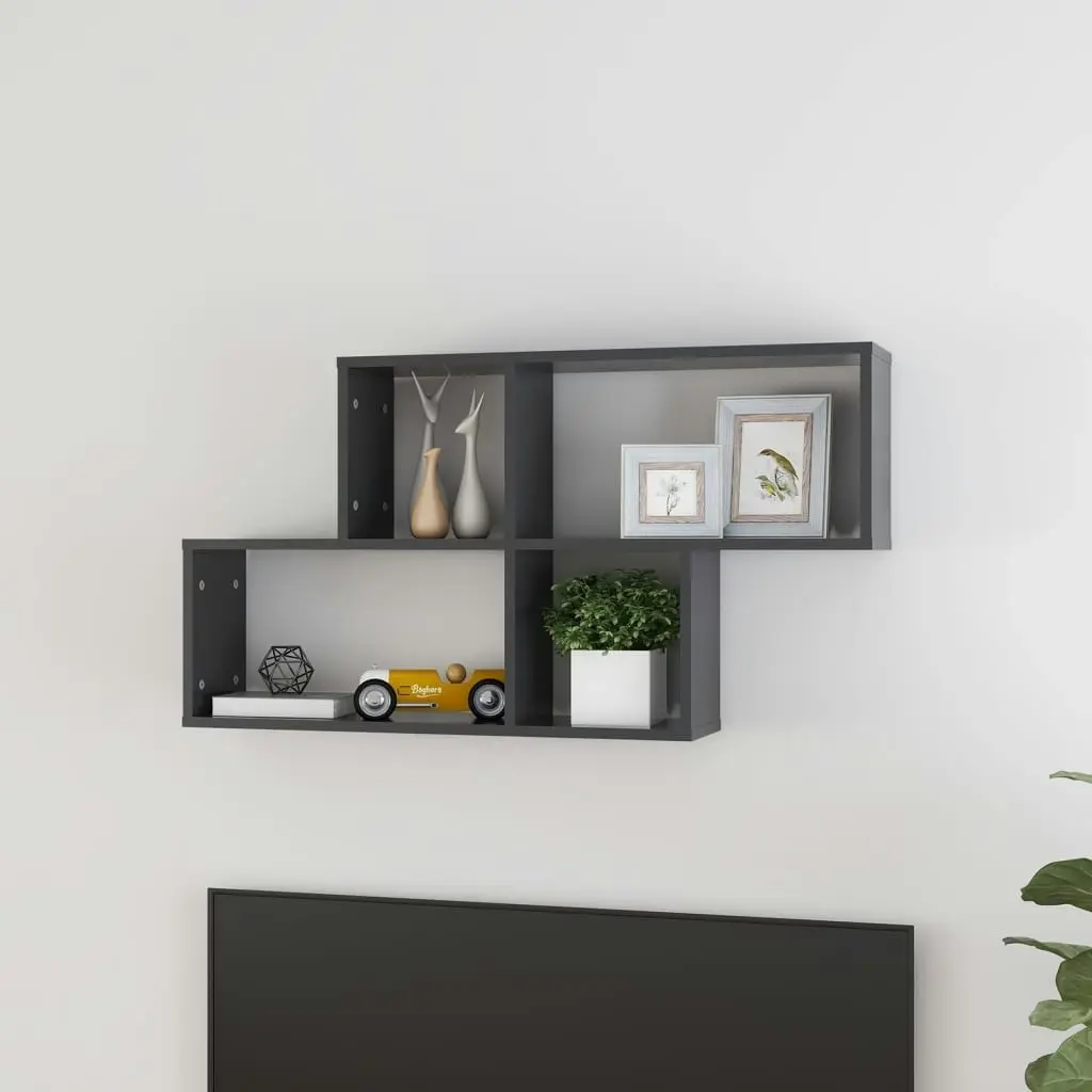 Wall Shelf Grey 100x18x53 cm Engineered Wood 807162