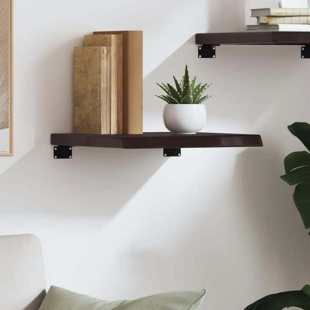 Wall Shelf Dark Brown 40x40x(2-4) cm Treated Solid Wood Oak 363750