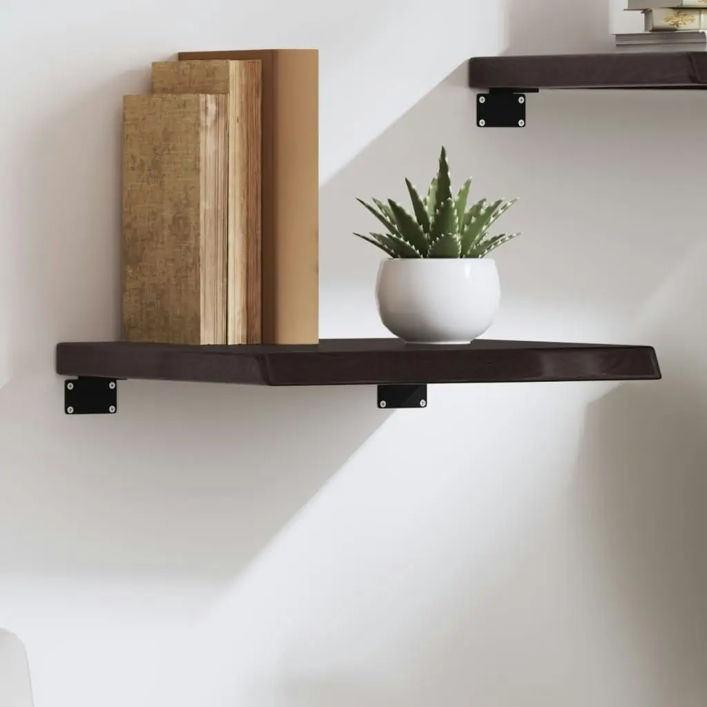 Wall Shelf Dark Brown 40x40x(2-4) cm Treated Solid Wood Oak 363750