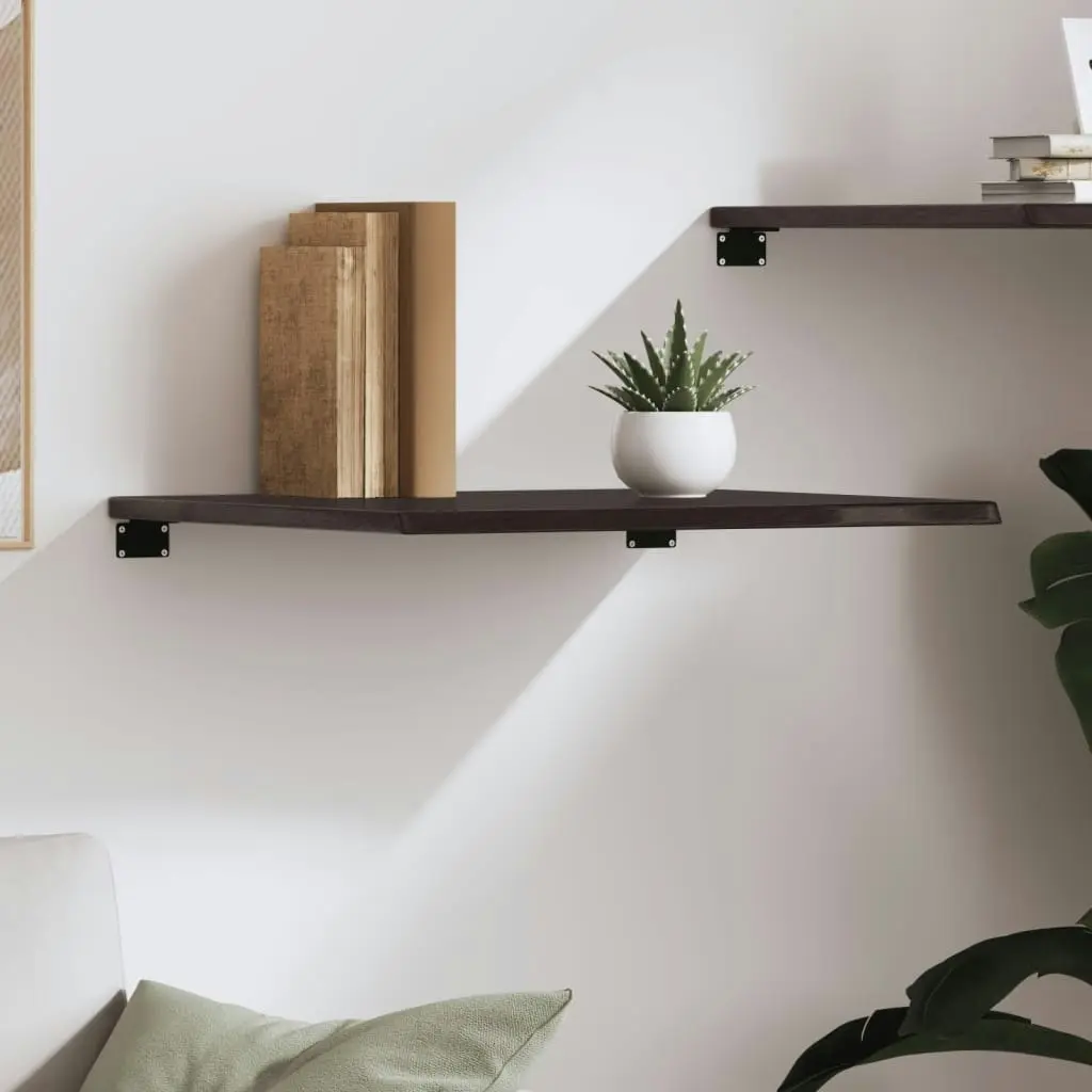 Wall Shelf Dark Brown 60x50x2 cm Treated Solid Wood Oak 363770