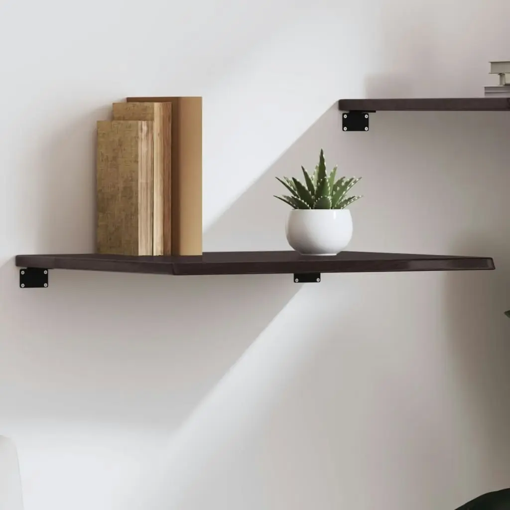 Wall Shelf Dark Brown 60x50x2 cm Treated Solid Wood Oak 363770