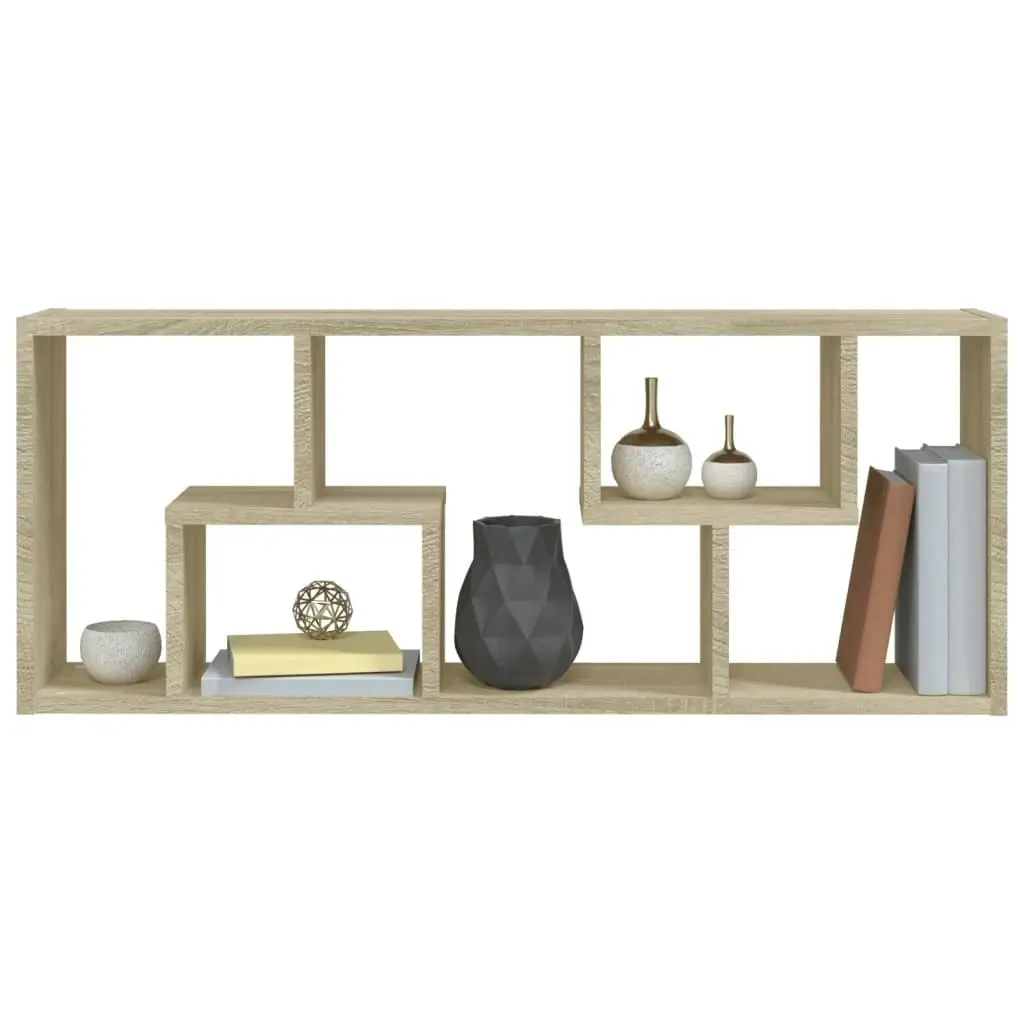 Wall Shelf Sonoma Oak 36x16x90 cm Engineered Wood 803014