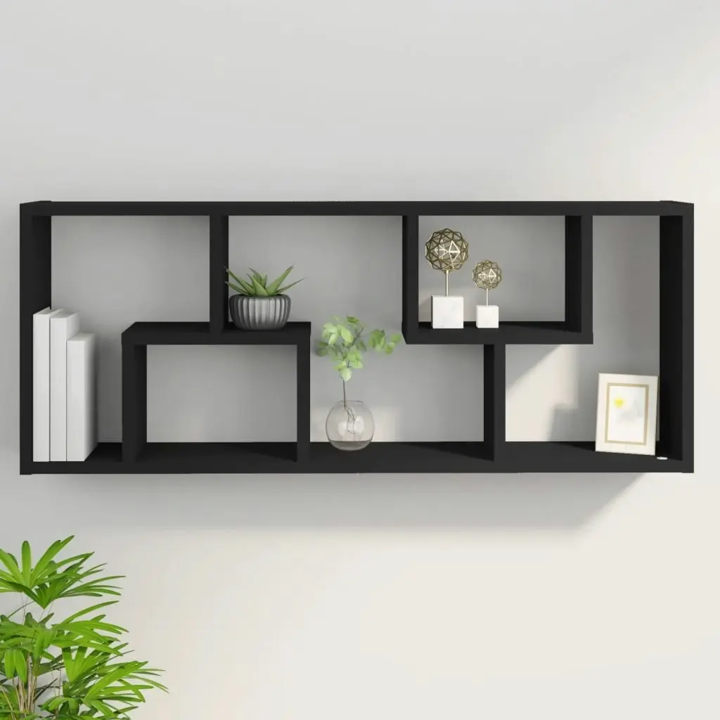 Wall Shelf Black 36x16x90 cm Engineered Wood 803012