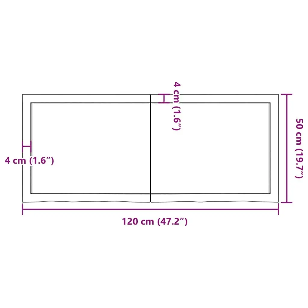 Wall Shelf Dark Brown 120x50x(2-4) cm Treated Solid Wood Oak 363816