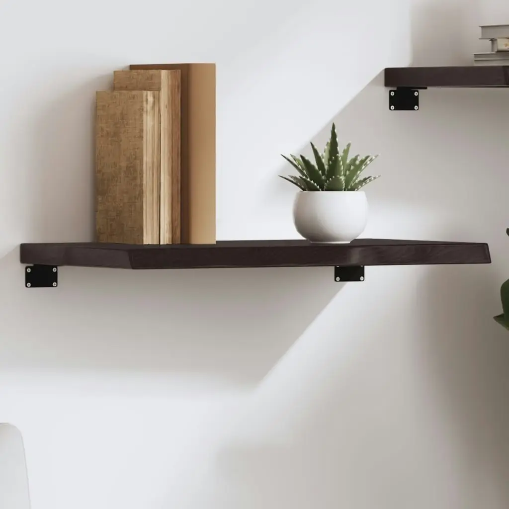 Wall Shelf Dark Brown 60x40x(2-4) cm Treated Solid Wood Oak 363768