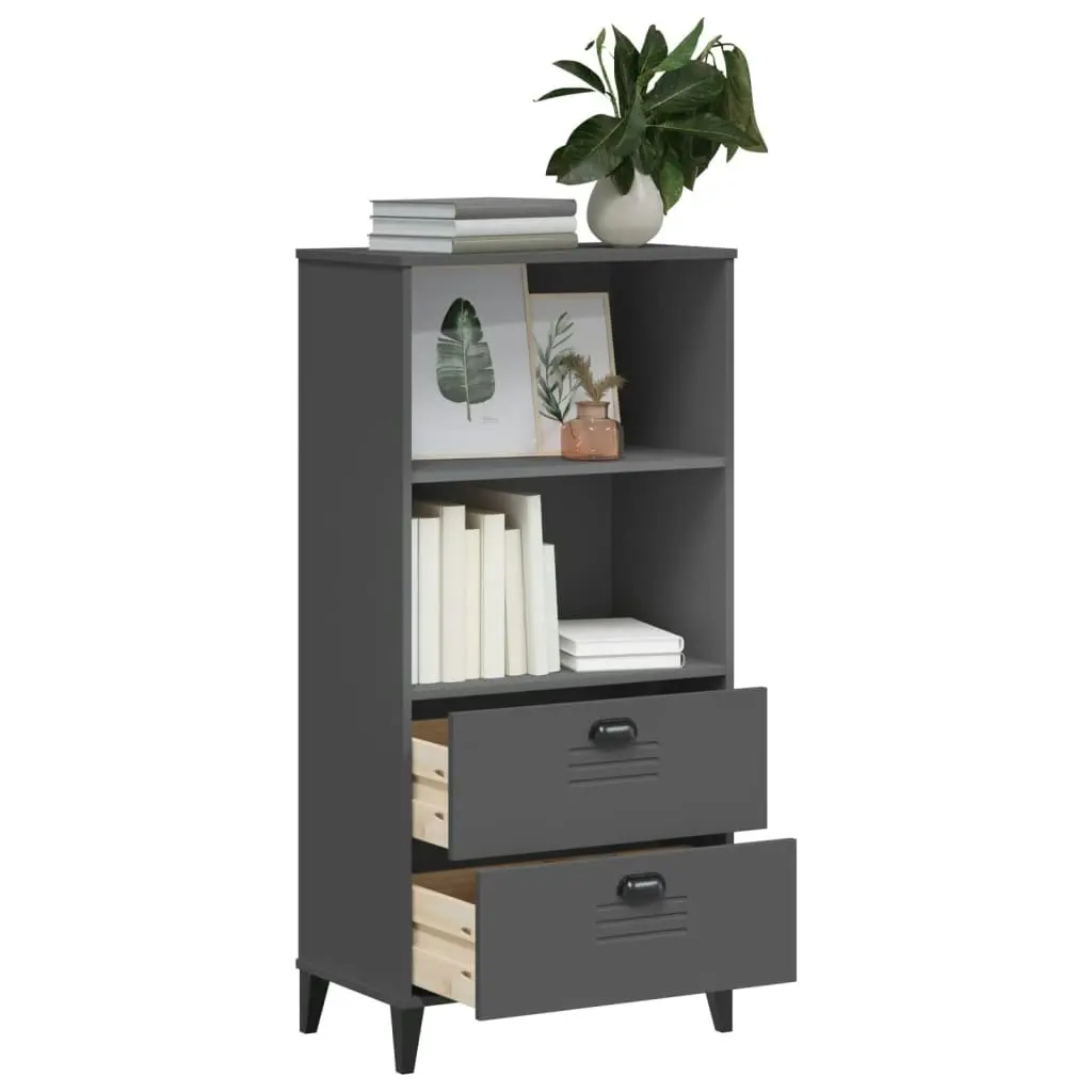 Bookcase VIKEN Anthracite Grey 60x35x123 cm Engineered Wood 374949