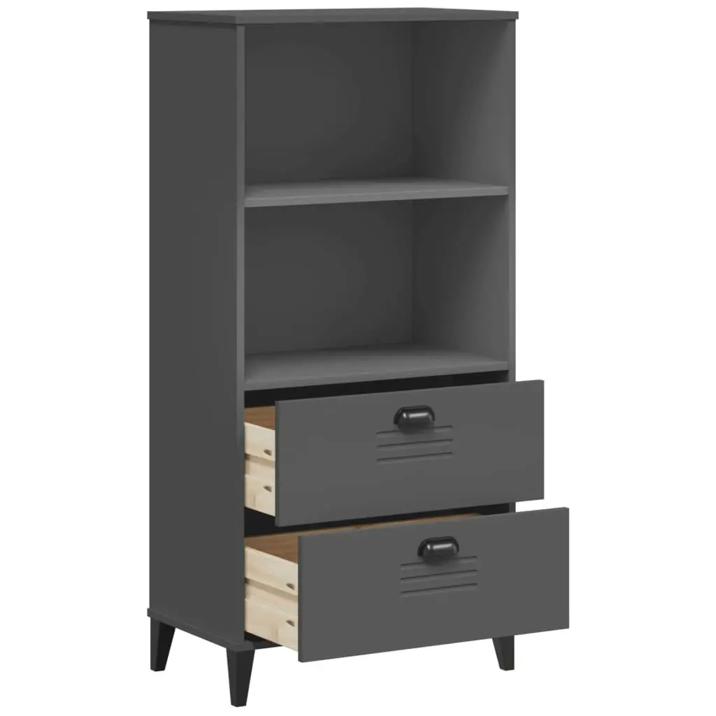 Bookcase VIKEN Anthracite Grey 60x35x123 cm Engineered Wood 374949