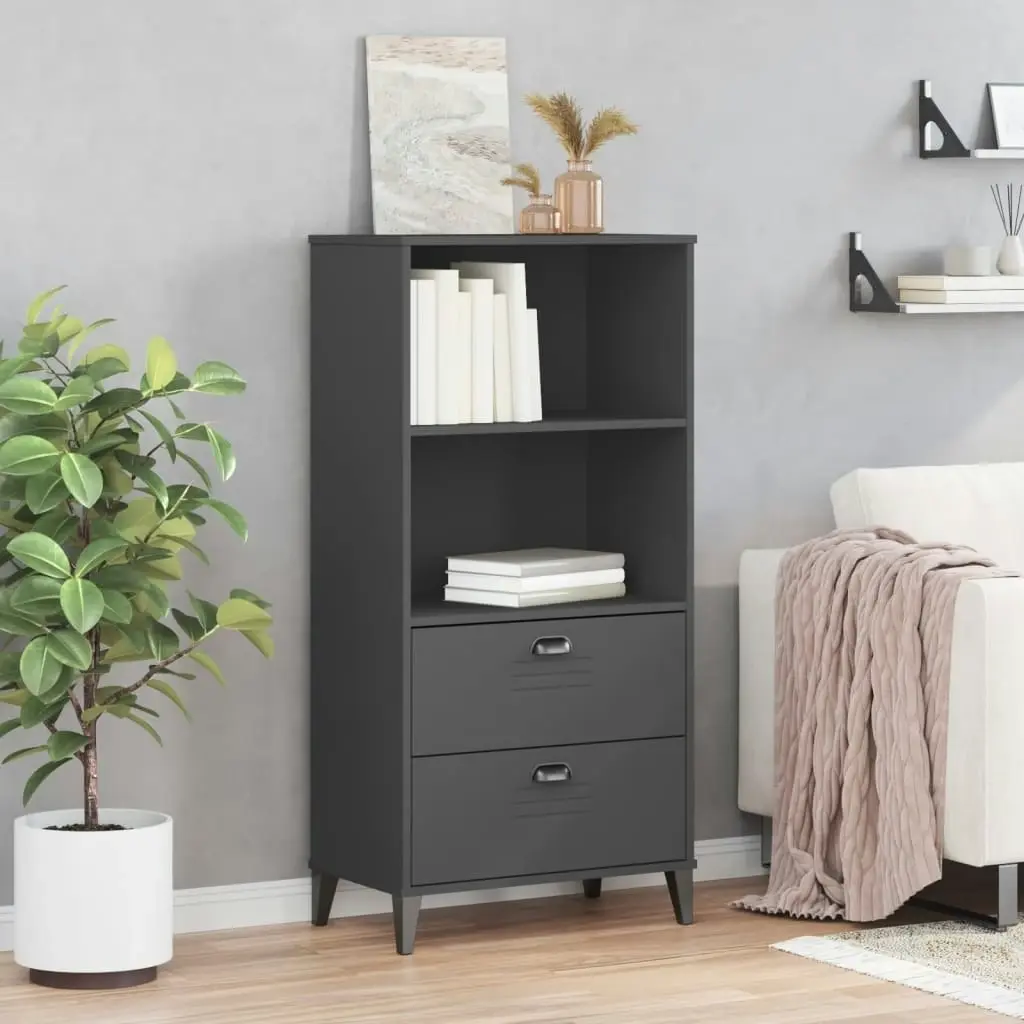 Bookcase VIKEN Anthracite Grey 60x35x123 cm Engineered Wood 374949