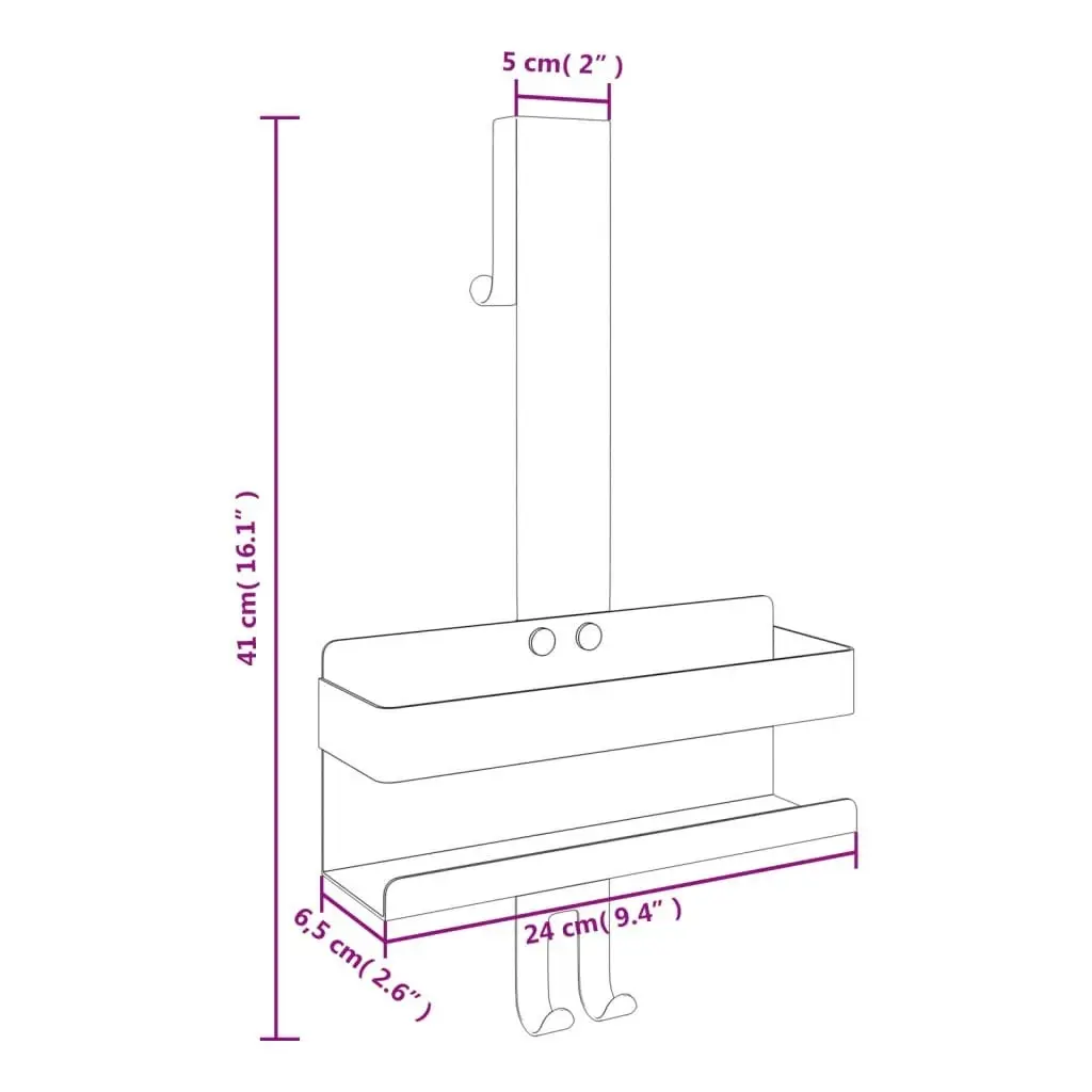 Hanging Shower Caddy Matt Black Brushed 304 Stainless Steel 4004902